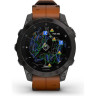 Часы GARMIN EPIX (2ND GENERATION) SAPPHIRE BLACK TITANIUM WITH CHESTNUT LEATHER STRAP 47 мм