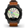 Часы GARMIN EPIX (2ND GENERATION) SAPPHIRE BLACK TITANIUM WITH CHESTNUT LEATHER STRAP 47 мм