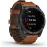 Часы GARMIN EPIX (2ND GENERATION) SAPPHIRE BLACK TITANIUM WITH CHESTNUT LEATHER STRAP 47 мм
