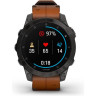 Часы GARMIN EPIX (2ND GENERATION) SAPPHIRE BLACK TITANIUM WITH CHESTNUT LEATHER STRAP 47 мм