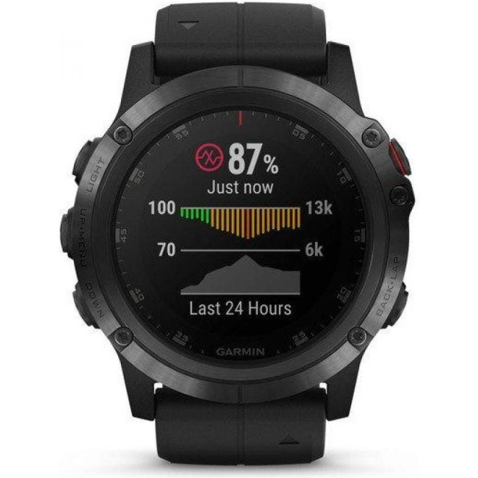 Часы GARMIN FENIX 5s Plus Sapphire черные с черным ремешком