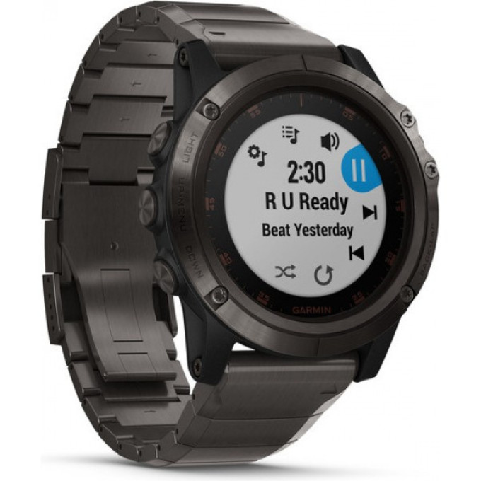 Часы GARMIN FENIX 5X Plus Sapphire титановый серый DLC с титановым DLC ремешком Россия