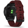 Часы GARMIN FENIX 6 SAPPHIRE BLACK DLC WITH HEATHERED RED NYLON BAND