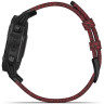 Часы GARMIN FENIX 6 SAPPHIRE BLACK DLC WITH HEATHERED RED NYLON BAND