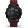 Часы GARMIN FENIX 6 SAPPHIRE BLACK DLC WITH HEATHERED RED NYLON BAND