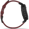 Часы GARMIN FENIX 6 SAPPHIRE BLACK DLC WITH HEATHERED RED NYLON BAND