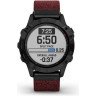 Часы GARMIN FENIX 6 SAPPHIRE BLACK DLC WITH HEATHERED RED NYLON BAND