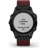 Часы GARMIN FENIX 6 SAPPHIRE BLACK DLC WITH HEATHERED RED NYLON BAND