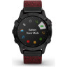 Часы GARMIN FENIX 6 SAPPHIRE BLACK DLC WITH HEATHERED RED NYLON BAND