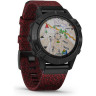 Часы GARMIN FENIX 6 SAPPHIRE BLACK DLC WITH HEATHERED RED NYLON BAND