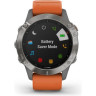 Часы GARMIN FENIX 6 SAPPHIRE TITANIUM GRAY SILVER WITH ORANGE BAND