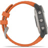 Часы GARMIN FENIX 6 SAPPHIRE TITANIUM GRAY SILVER WITH ORANGE BAND