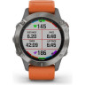 Часы GARMIN FENIX 6 SAPPHIRE TITANIUM GRAY SILVER WITH ORANGE BAND