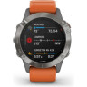 Часы GARMIN FENIX 6 SAPPHIRE TITANIUM GRAY SILVER WITH ORANGE BAND