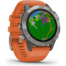 Часы GARMIN FENIX 6 SAPPHIRE TITANIUM GRAY SILVER WITH ORANGE BAND