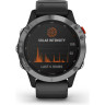 Часы GARMIN FENIX 6 SOLAR SILVER WITH A BLACK BAND