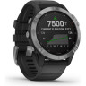 Часы GARMIN FENIX 6 SOLAR SILVER WITH A BLACK BAND