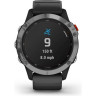 Часы GARMIN FENIX 6 SOLAR SILVER WITH A BLACK BAND