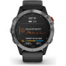 Часы GARMIN FENIX 6 SOLAR SILVER WITH A BLACK BAND