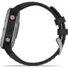 Часы GARMIN FENIX 6 SOLAR SILVER WITH A BLACK BAND