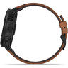 Часы GARMIN FENIX 6X SAPPHIRE BLACK DLC WITH CHESTNUT LEATHER BAND