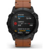 Часы GARMIN FENIX 6X SAPPHIRE BLACK DLC WITH CHESTNUT LEATHER BAND