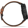 Часы GARMIN FENIX 6X SAPPHIRE BLACK DLC WITH CHESTNUT LEATHER BAND