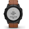 Часы GARMIN FENIX 6X SAPPHIRE BLACK DLC WITH CHESTNUT LEATHER BAND