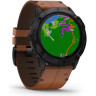 Часы GARMIN FENIX 6X SAPPHIRE BLACK DLC WITH CHESTNUT LEATHER BAND