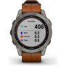 Часы GARMIN FENIX 7 – SAPPHIRE SOLAR EDITION TITANIUM WITH CHESTNUT LEATHER BAND