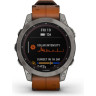Часы GARMIN FENIX 7 – SAPPHIRE SOLAR EDITION TITANIUM WITH CHESTNUT LEATHER BAND