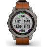 Часы GARMIN FENIX 7 – SAPPHIRE SOLAR EDITION TITANIUM WITH CHESTNUT LEATHER BAND