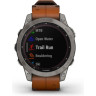 Часы GARMIN FENIX 7 – SAPPHIRE SOLAR EDITION TITANIUM WITH CHESTNUT LEATHER BAND