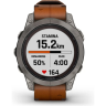 Часы GARMIN FENIX 7 PRO – SAPPHIRE SOLAR EDITION TITANIUM WITH CHESTNUT LEATHER BAND
