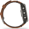 Часы GARMIN FENIX 7 PRO – SAPPHIRE SOLAR EDITION TITANIUM WITH CHESTNUT LEATHER BAND