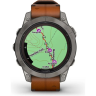Часы GARMIN FENIX 7 PRO – SAPPHIRE SOLAR EDITION TITANIUM WITH CHESTNUT LEATHER BAND