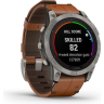 Часы GARMIN FENIX 7 PRO – SAPPHIRE SOLAR EDITION TITANIUM WITH CHESTNUT LEATHER BAND