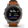 Часы GARMIN FENIX 7 PRO – SAPPHIRE SOLAR EDITION TITANIUM WITH CHESTNUT LEATHER BAND