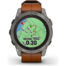 Часы GARMIN FENIX 7 PRO – SAPPHIRE SOLAR EDITION TITANIUM WITH CHESTNUT LEATHER BAND