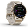 Часы GARMIN FENIX 7S – SAPPHIRE SOLAR EDITION CREAM GOLD TITANIUM WITH CREAM HEATHERED NYLON BAND
