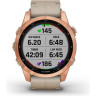 Часы GARMIN FENIX 7S – SAPPHIRE SOLAR EDITION ROSE GOLD TITANIUM WITH LIMESTONE LEATHER BAND