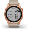 Часы GARMIN FENIX 7S – SAPPHIRE SOLAR EDITION ROSE GOLD TITANIUM WITH LIMESTONE LEATHER BAND