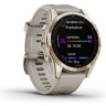 Часы GARMIN FENIX 7S SAPPHIRE SOLAR CREAM GOLD TITANIUM WITH LIGHT SAND BAND