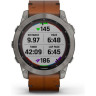 Часы GARMIN FENIX 7X SAPPHIRE SOLAR TITANIUM WITH A CHESTNUT LEATHER STRAP