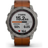 Часы GARMIN FENIX 7X SAPPHIRE SOLAR TITANIUM WITH A CHESTNUT LEATHER STRAP