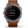 Часы GARMIN FENIX 7X SAPPHIRE SOLAR TITANIUM WITH A CHESTNUT LEATHER STRAP