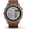 Часы GARMIN FENIX 7X SAPPHIRE SOLAR TITANIUM WITH A CHESTNUT LEATHER STRAP