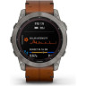 Часы GARMIN FENIX 7X SAPPHIRE SOLAR TITANIUM WITH A CHESTNUT LEATHER STRAP