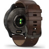 Часы GARMIN VENU 2 PLUS BLUE-GRAY STAINLESS STEEL BEZEL WITH BLUE-GRAY ENVELOPE AND BROWN LEATHER STRAP