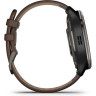 Часы GARMIN VENU 2 PLUS BLUE-GRAY STAINLESS STEEL BEZEL WITH BLUE-GRAY ENVELOPE AND BROWN LEATHER STRAP